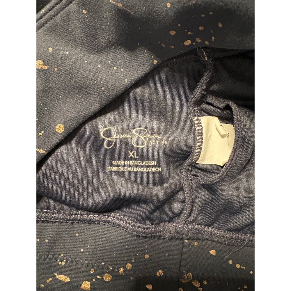 Jessica Simpson Active Womens XL Grey Rose Gold Splatter Keyhole Sports Bra - Picture 4 of 4